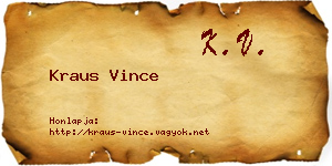 Kraus Vince névjegykártya